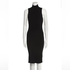 Alice and Olivia Black Turtleneck Midi Dress